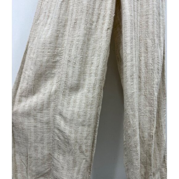 Rip Curl Women Surf Shack Jumpsuit Natural Stripe Button Front Linen Medium New - Picture 5 of 11